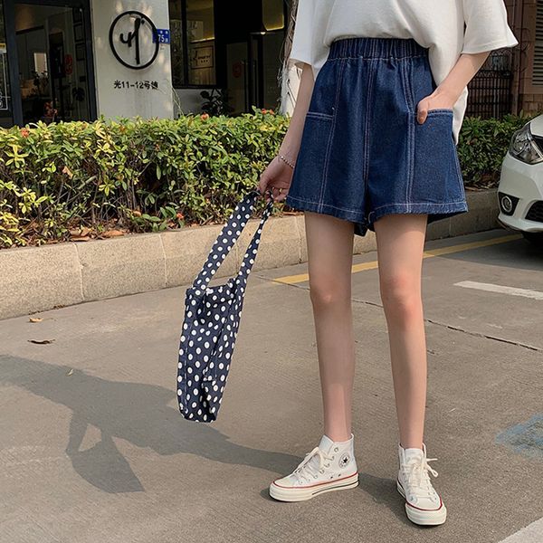 women's denim shorts 2020 preppy style high elastic waist female casual summer pocket ladies shorts jeans for women (f6630, White;black
women's denim shorts 2020 preppy style high elastic waist female casual summer pocket ladies shorts jeans for women (f6630, White;black