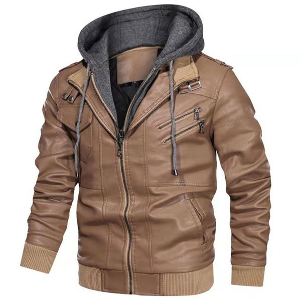 men's leather motorcycle jackets autumn casual pu jacket biker leather coats clothing eu size, Black
men's leather motorcycle jackets autumn casual pu jacket biker leather coats clothing eu size, Black