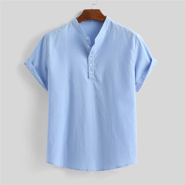 men's casual shirts 2021 summer loose cotton blend solid color button short sleeve shirt breathable camisas de hombre, White;black
men's casual shirts 2021 summer loose cotton blend solid color button short sleeve shirt breathable camisas de hombre, White;black