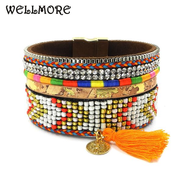 wellmore beaded bracelets ,leather ,tassel details magnetic wrap bracelets have 3 size bohemian bracelets&bangles for women, Golden;silver
wellmore beaded bracelets ,leather ,tassel details magnetic wrap bracelets have 3 size bohemian bracelets&bangles for women, Golden;silver
