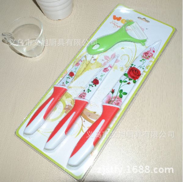 spot supplies double blister packing new pattern spraying decoration printing knife 4pc cut meat + planing + peel + general service utility
spot supplies double blister packing new pattern spraying decoration printing knife 4pc cut meat + planing + peel + general service utility