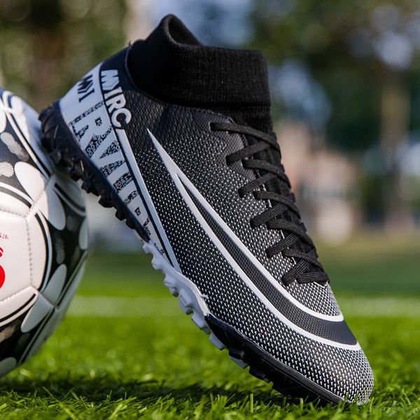 adults men's outdoor turf soccer cleats shoes high tf/fg football boots training sports sneakers men women shoes size 35-45, Black
adults men's outdoor turf soccer cleats shoes high tf/fg football boots training sports sneakers men women shoes size 35-45, Black