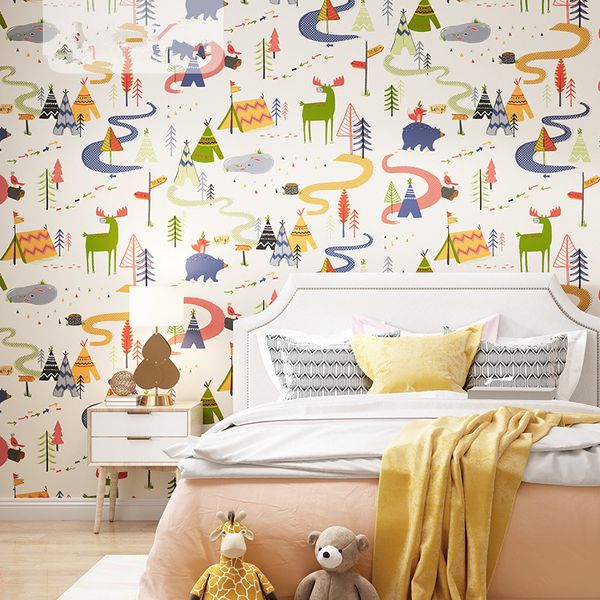 good quality nordic style ins forest cartoon animal children room wallpaper boy girl princess bedroom non-woven wall paper
good quality nordic style ins forest cartoon animal children room wallpaper boy girl princess bedroom non-woven wall paper