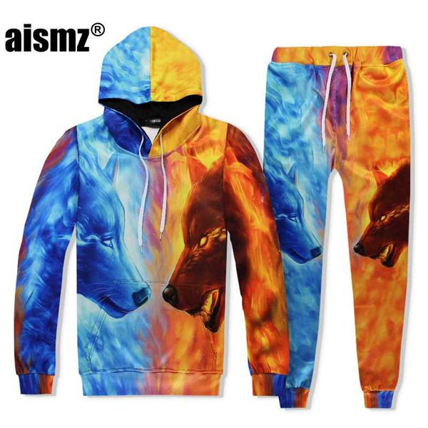 aismz autumn winter casual mens tracksuit set wolf 3d print hooded sweatshirt+pants 2 piece sets moletom masculino men suit, Gray
aismz autumn winter casual mens tracksuit set wolf 3d print hooded sweatshirt+pants 2 piece sets moletom masculino men suit, Gray