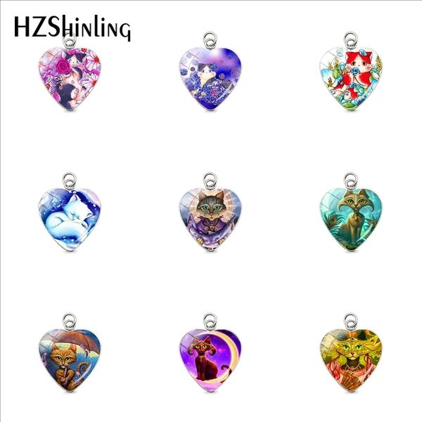 2019 fashion sweet lovely cats paintings style heart pendant charms love pets little cats kittens jewelry gifts for girls, Silver
2019 fashion sweet lovely cats paintings style heart pendant charms love pets little cats kittens jewelry gifts for girls, Silver