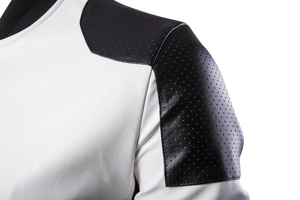2019 spring new style men stand collar leather coat english black and white mixed colors ultra-large size leather coat for y668
2019 spring new style men stand collar leather coat english black and white mixed colors ultra-large size leather coat for y668