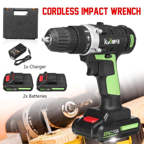 25v 3.0 ah беспроводной электрический ударный гайковерт комплект дрель 3/8 " отвертка 2 батарея li батарея ручная дрель установка электроинс
25v 3.0 ah беспроводной электрический ударный гайковерт комплект дрель 3/8 " отвертка 2 батарея li батарея ручная дрель установка электроинс