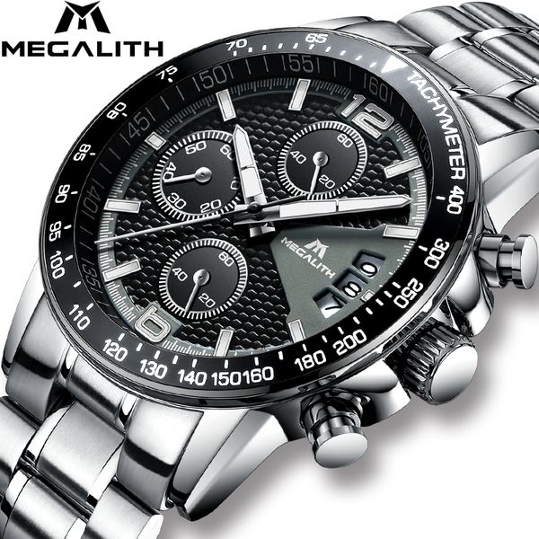 megalith brand men watch chronograph stainless steel watches men waterproof quartz watch gents luxury casual business wristwatch, Slivery;brown
megalith brand men watch chronograph stainless steel watches men waterproof quartz watch gents luxury casual business wristwatch, Slivery;brown