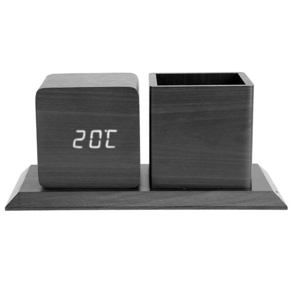 sound control digital electronic led alarm clock pencil pen holder time date temp display desk organizer office accessories
sound control digital electronic led alarm clock pencil pen holder time date temp display desk organizer office accessories