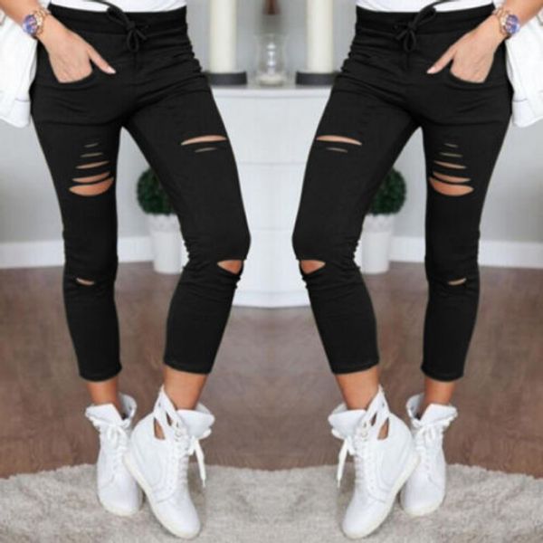 arrival multi women pencil leggings casual denim skinny holes strap jeans pants high waist slim jeans trousers, Blue
arrival multi women pencil leggings casual denim skinny holes strap jeans pants high waist slim jeans trousers, Blue