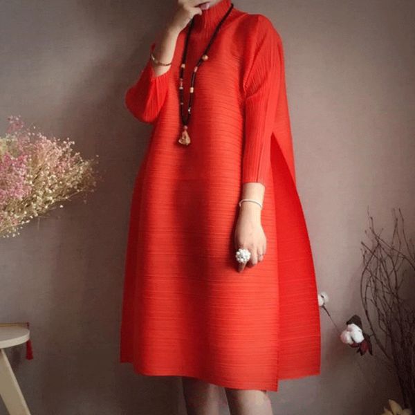 lanmrem2020 spring new fashion long sleeve turtleneck solid color loose fold knee-length a -line vintage dress women eb015, Black
lanmrem2020 spring new fashion long sleeve turtleneck solid color loose fold knee-length a -line vintage dress women eb015, Black