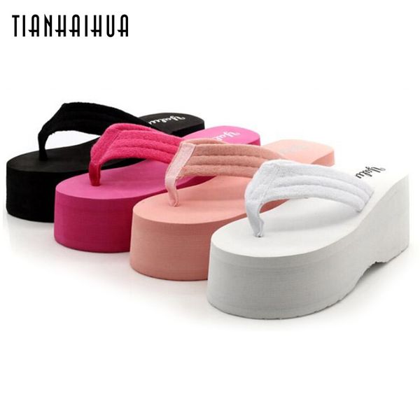 summer shoes women 2018 7cm slope platform sandals wedge flip flops slope heel thick bottom slippers sandalias plataforma, Black
summer shoes women 2018 7cm slope platform sandals wedge flip flops slope heel thick bottom slippers sandalias plataforma, Black