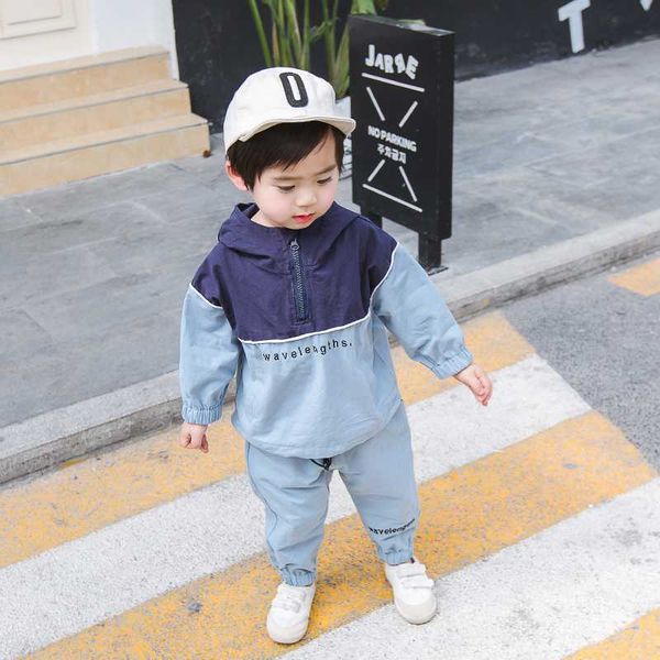 toddler boys' tracksuit for baby clothes set patchwork sport suit baby boy hooded jacket long pants male children's clothing, White 
toddler boys' tracksuit for baby clothes set patchwork sport suit baby boy hooded jacket long pants male children's clothing, White