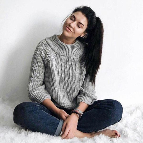 women's autumn winter sweaters new ladies o neck long sleeve fashion knitted warm loose jumpers pullovers female top, White;black
women's autumn winter sweaters new ladies o neck long sleeve fashion knitted warm loose jumpers pullovers female top, White;black