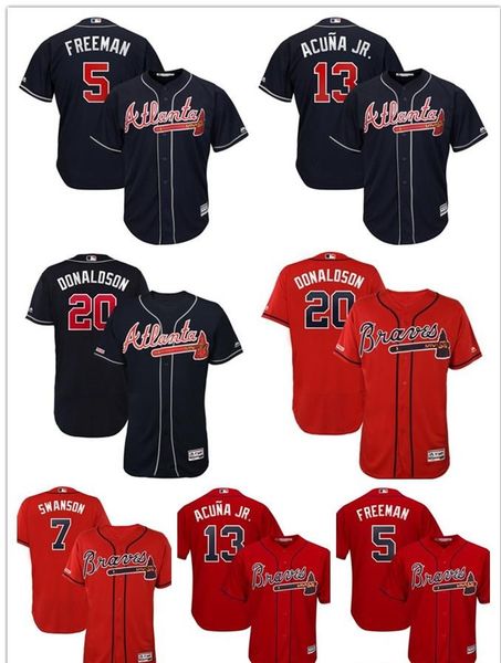 13 ronald acuna jr.7 dansby swanson majestic 2019 alternate official cool baseball jersey, Blue;black
13 ronald acuna jr.7 dansby swanson majestic 2019 alternate official cool baseball jersey, Blue;black