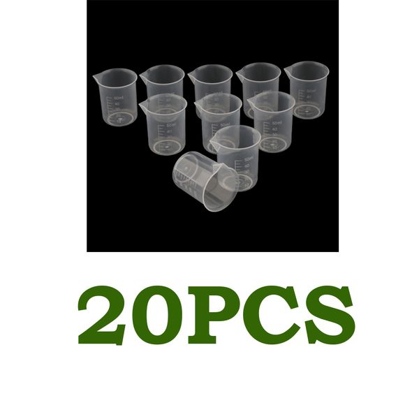 20 pcs food grade plastic clear graduated measuring cup beaker jug container for lab kitchen liquid food oil measurement, 50ml
20 pcs food grade plastic clear graduated measuring cup beaker jug container for lab kitchen liquid food oil measurement, 50ml