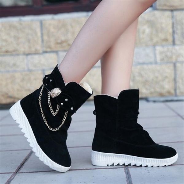 new women snow boots in the boots round head metal decorative fashion non-slip design women's sneakers women shoes, Black
new women snow boots in the boots round head metal decorative fashion non-slip design women's sneakers women shoes, Black