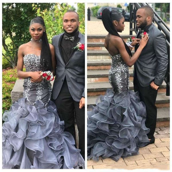2019 black african girls crystal beaded mermaid prom dresses ruffles oganza backless evening party gowns strapless formal evening dresses
2019 black african girls crystal beaded mermaid prom dresses ruffles oganza backless evening party gowns strapless formal evening dresses