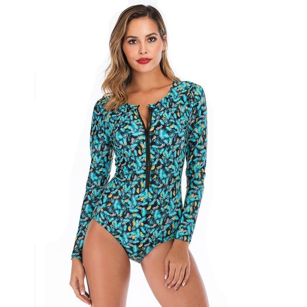 women rash guards swimwear one piece swimsuit green print body suits beachwear surfing diving suit long sleeve bathing suit
women rash guards swimwear one piece swimsuit green print body suits beachwear surfing diving suit long sleeve bathing suit