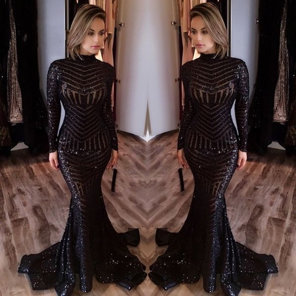 custom made luxury high neck long sleeve dubai sequins evening dresses black mermaid formal party gown vestido de festa, Black;red
custom made luxury high neck long sleeve dubai sequins evening dresses black mermaid formal party gown vestido de festa, Black;red