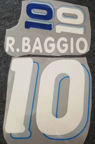 1994 italy retro printing soccer nameset #10 r.baggio soccer player stamping sticker printed numbering impressed vintage football letterings
1994 italy retro printing soccer nameset #10 r.baggio soccer player stamping sticker printed numbering impressed vintage football letterings
