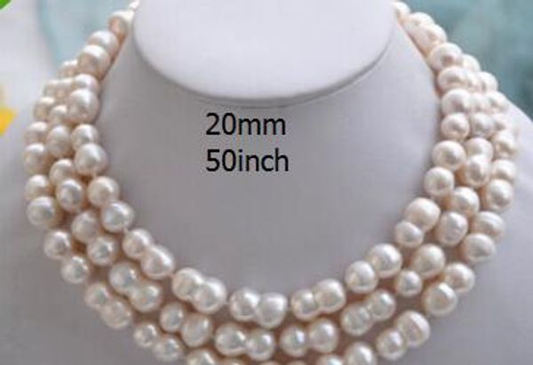 50" 20ммы белого арахисового double baroque пресноводного ожерелье, Silver
50" 20ммы белого арахисового double baroque пресноводного ожерелье, Silver