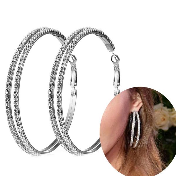 sparkle 2.6 inch big double hoop earrings classic elegant large hoop earrings for women girls, Golden;silver
sparkle 2.6 inch big double hoop earrings classic elegant large hoop earrings for women girls, Golden;silver