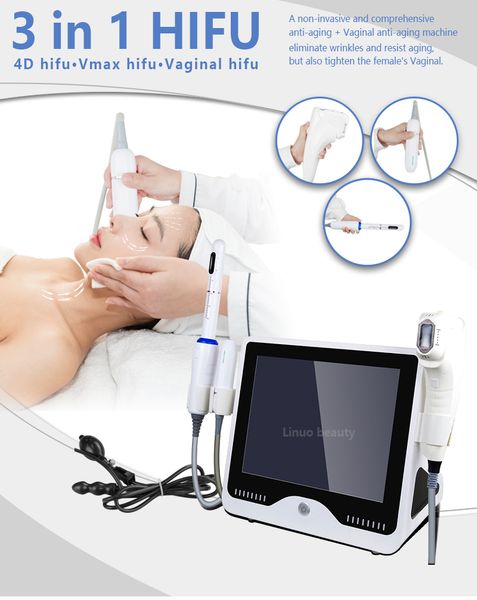 3 in 1 vmax 4d hifu vaginal tightening slimming machine face and body lifting beauty equipment
3 in 1 vmax 4d hifu vaginal tightening slimming machine face and body lifting beauty equipment