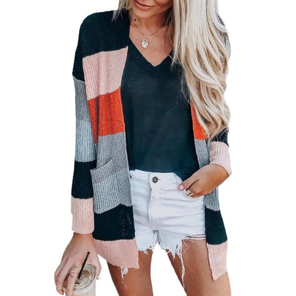 knitting cardigan girls multi-color rainbow stripe long oversized sweater sueter mujer invierno 2019 autumn winter cloth ez*, White
knitting cardigan girls multi-color rainbow stripe long oversized sweater sueter mujer invierno 2019 autumn winter cloth ez*, White