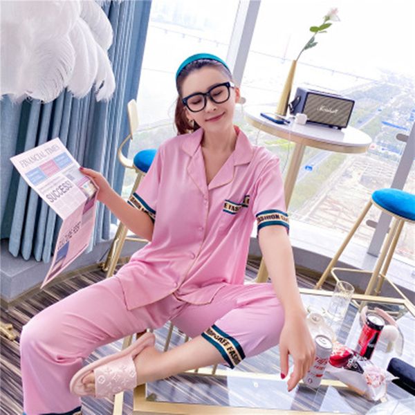 2020 band women's 2 pieces pajamas sets emulation silk striped pyjama women sleepwear sets spring summer autumn homewear pajamas, Black;red
2020 band women's 2 pieces pajamas sets emulation silk striped pyjama women sleepwear sets spring summer autumn homewear pajamas, Black;red