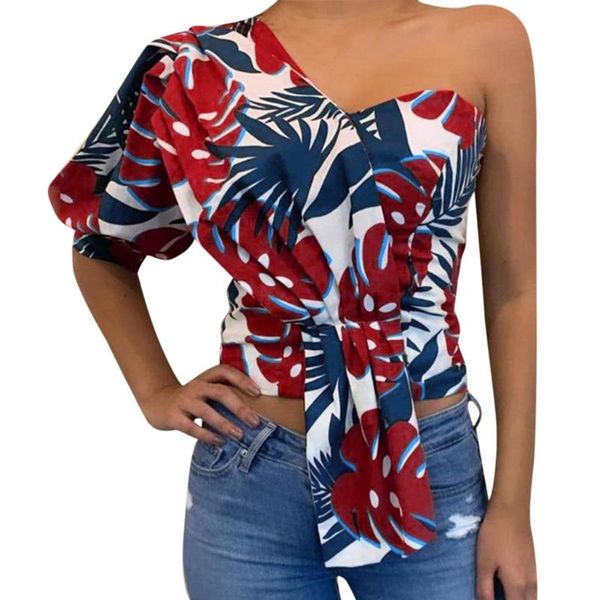 women's blouses & shirts 38# women blouse printed one shoulder half sleeve summer bowtie bandage shirt womens and camisas mujer, White
women's blouses & shirts 38# women blouse printed one shoulder half sleeve summer bowtie bandage shirt womens and camisas mujer, White