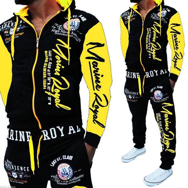 wholesale men's tracksuits fashion mens casual suit letter print hit color hooded slim sweater suit hip hop style tracksuits 2020 7 col, Gray
wholesale men's tracksuits fashion mens casual suit letter print hit color hooded slim sweater suit hip hop style tracksuits 2020 7 col, Gray