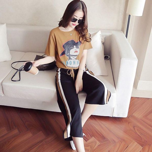 new summer women causal autumn fashion 2 two piece set plus size print loose t -shirt +wide leg pants sets female convention, Gray
new summer women causal autumn fashion 2 two piece set plus size print loose t -shirt +wide leg pants sets female convention, Gray