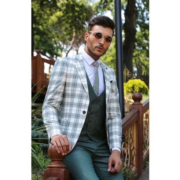 fashion plaid groom wedding tuxedos peaked lapel groomsman wear men suits wedding prom man casual blazer only one jacket, Black;gray
fashion plaid groom wedding tuxedos peaked lapel groomsman wear men suits wedding prom man casual blazer only one jacket, Black;gray