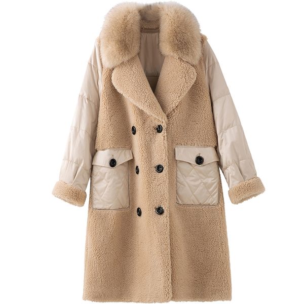 real fur coat female wool jacket fox fur collar sheep shearling autumn winter coat women clothes 2020 korean down coat zt4287, Black
real fur coat female wool jacket fox fur collar sheep shearling autumn winter coat women clothes 2020 korean down coat zt4287, Black