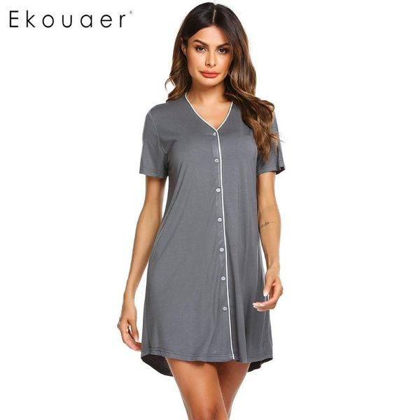 ekouaer sleepshirts nightgown women summer sleepwear v-neck short sleeve single-breasted loose comfortable nightdress, Black;red
ekouaer sleepshirts nightgown women summer sleepwear v-neck short sleeve single-breasted loose comfortable nightdress, Black;red