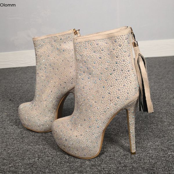 olomm new women platform ankle boots stiletto high heels boots round toe gorgeous beige party shoes women plus us size 5-15, Black
olomm new women platform ankle boots stiletto high heels boots round toe gorgeous beige party shoes women plus us size 5-15, Black