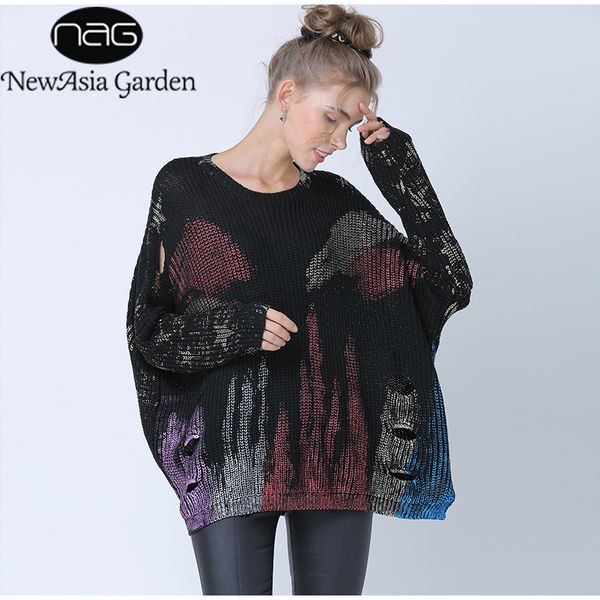 newasia 2019 sweater women metallic print oversized korean style sweater long sleeve casual pullover hollow out knitted jumper, White;black
newasia 2019 sweater women metallic print oversized korean style sweater long sleeve casual pullover hollow out knitted jumper, White;black