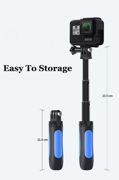 for gopro hero extendable handle tripod pocket pole mini selfie stick + phone holder vlog youtube for go pro dji osmo xiaomi yi