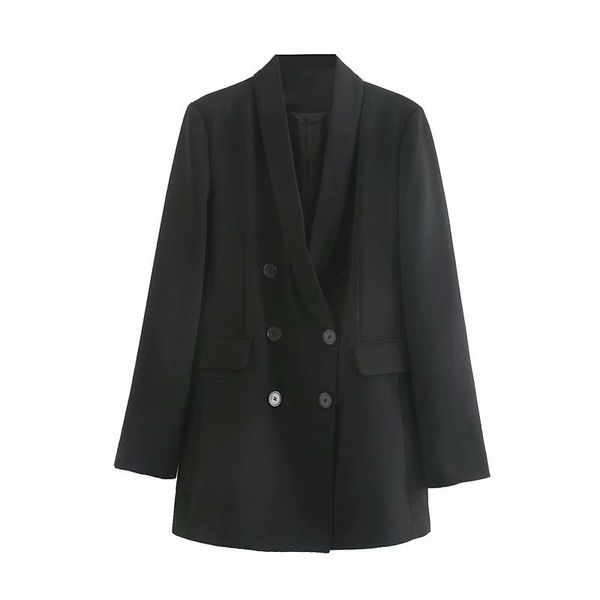 europe and america 2019 autumn new style tuxedo collar double breasted long suit jacket k4-0415, Black;white
europe and america 2019 autumn new style tuxedo collar double breasted long suit jacket k4-0415, Black;white