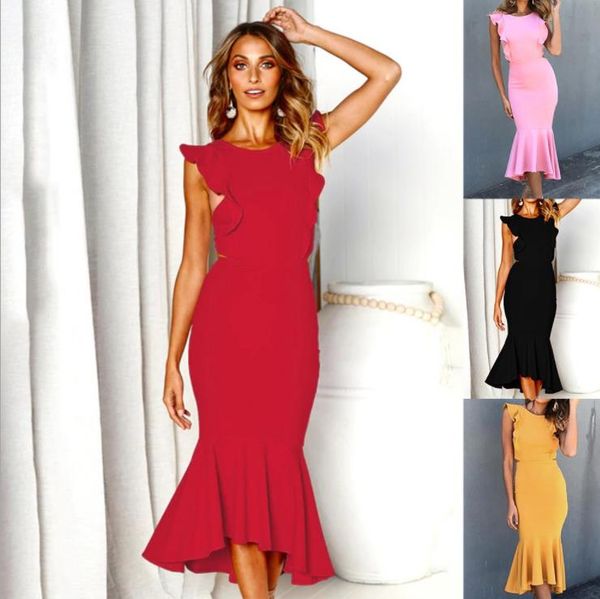 2020 european and american luxury women's spring and summer explosions four-color sleeveless fishtail slim dress designer dress, White;black
2020 european and american luxury women's spring and summer explosions four-color sleeveless fishtail slim dress designer dress, White;black