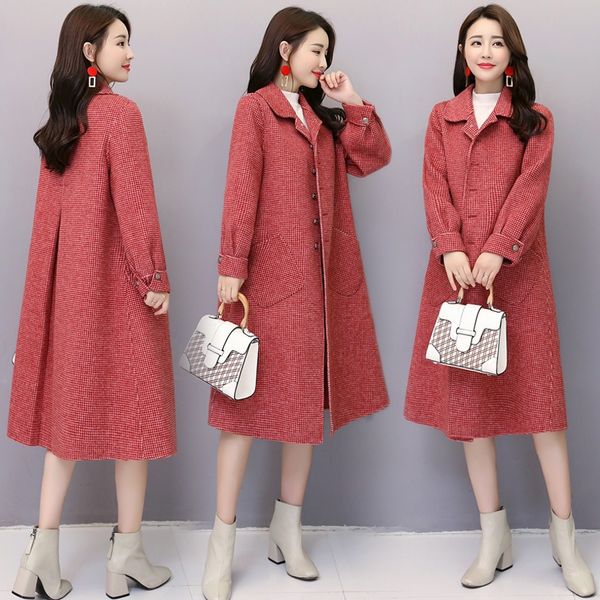 wool coat women long 2019 autumn and winter korean fashion new loose popular thousand bird plaid elegant wool coat, Black
wool coat women long 2019 autumn and winter korean fashion new loose popular thousand bird plaid elegant wool coat, Black