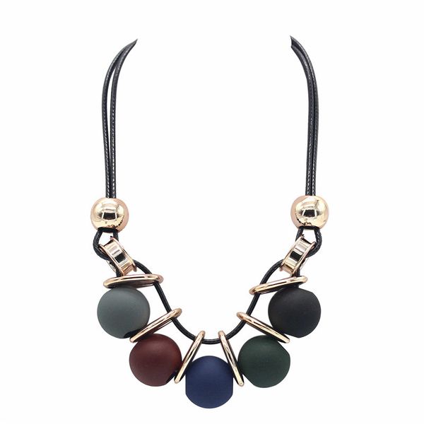 bohemian maxi beads strand pendant bib necklace for women black leather cord statement jewelry 5pcs/lot, Silver 
bohemian maxi beads strand pendant bib necklace for women black leather cord statement jewelry 5pcs/lot, Silver