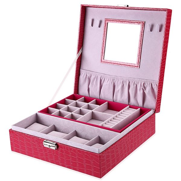 многофункциональный pu часы дисплей box подавать ювелирных изделий устроителя хранения с зеркалом, Black;blue 
многофункциональный pu часы дисплей box подавать ювелирных изделий устроителя хранения с зеркалом, Black;blue