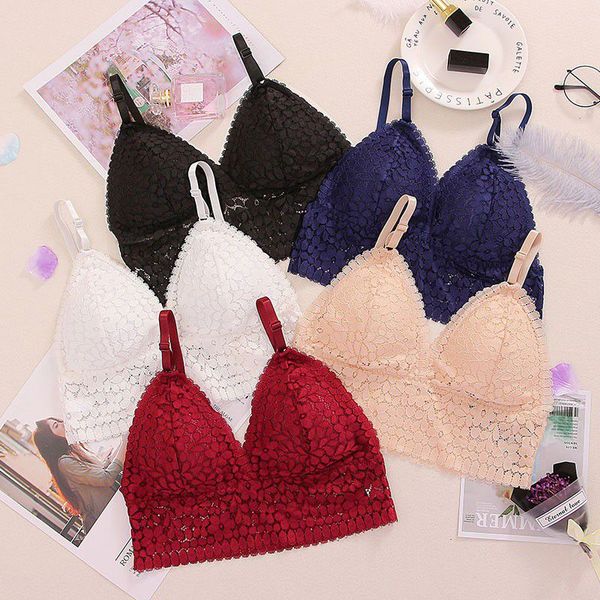 bras lace bra women hollow out flower solid color camisole breathable wire intimates, Red;black
bras lace bra women hollow out flower solid color camisole breathable wire intimates, Red;black