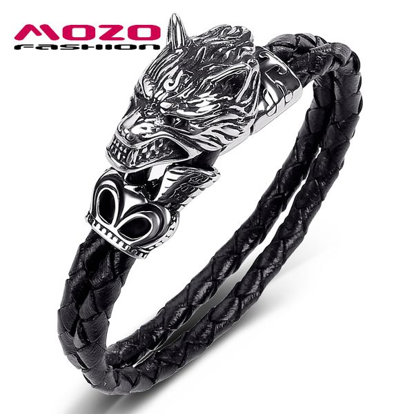 mozo fashion 2020 men jewelry black genuine leather bracelet stainless steel punk ferocious wolf charm bracelets women gift 543
mozo fashion 2020 men jewelry black genuine leather bracelet stainless steel punk ferocious wolf charm bracelets women gift 543