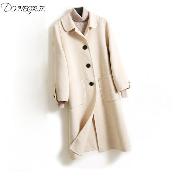 ladies woolen overcoat wool blend coat winter loose women windbreaker long jacket classic double face cute cashmere red coat, Black
ladies woolen overcoat wool blend coat winter loose women windbreaker long jacket classic double face cute cashmere red coat, Black