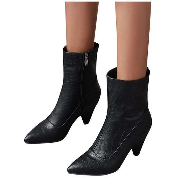 sagace 2019 autumn and winter new women's square heels pointed boots women's vintage zipper simple sweet wild boots 1205, Black
sagace 2019 autumn and winter new women's square heels pointed boots women's vintage zipper simple sweet wild boots 1205, Black