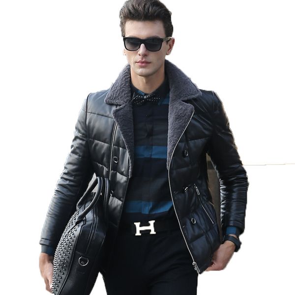 genuine leather jacket men sheepskin down jackets winter jacket men real lamb fur collar coat warm outwear 5xl veste homme y1593, Black
genuine leather jacket men sheepskin down jackets winter jacket men real lamb fur collar coat warm outwear 5xl veste homme y1593, Black