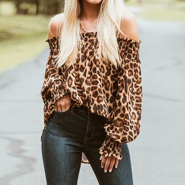 сексуальные женщины leopard рубашка с плеча печати сыпучие топы пуловеры chic дамы блузка стильная femme blusa одежда камиза де mujer, White
сексуальные женщины leopard рубашка с плеча печати сыпучие топы пуловеры chic дамы блузка стильная femme blusa одежда камиза де mujer, White
